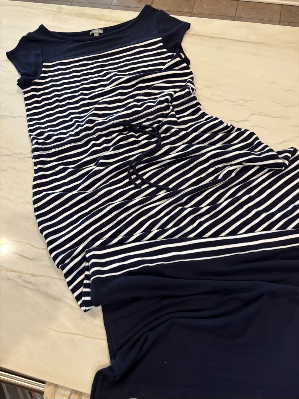 Talbots long maxi dress nautical size Med